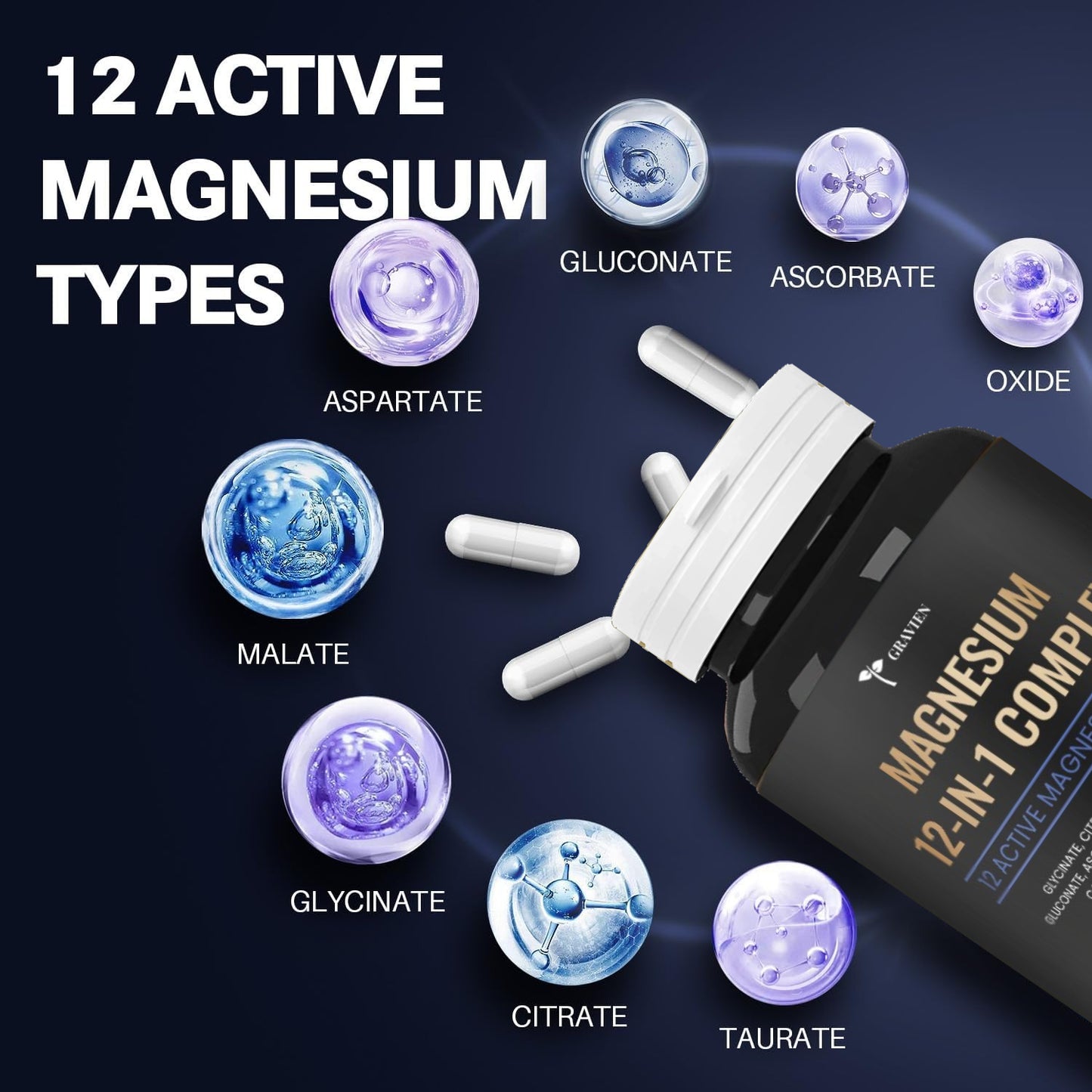 12 in 1 Magnesium Capsules 700mg