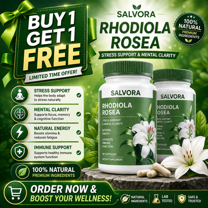 Rhodiola Rosea Supplement – Golden Root Adaptogen Capsules (Buy 1 Get 1 Free)