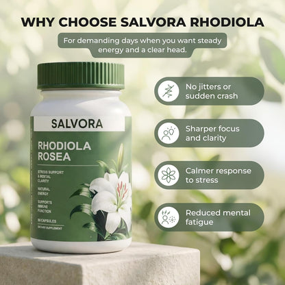 Rhodiola Rosea Supplement – Golden Root Adaptogen Capsules (Buy 1 Get 1 Free)