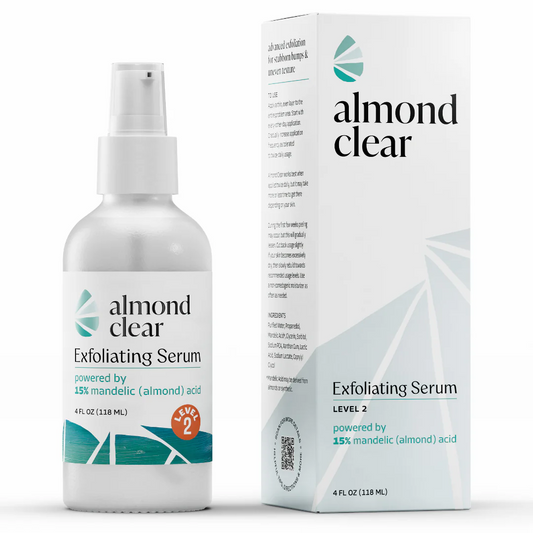 Almond Clear Mandelic Acid Level 2 Serum – Extra Strength Treatment for Body Acne, Folliculitis, and Ingrown Hairs – Buttocks Clearing Dark Spot Remover – 1 Fl Oz